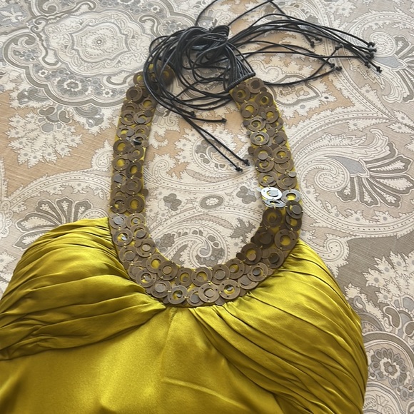 Anne Klein swing dress cocktail with metal features, leather like detail! Fun - Picture 5 of 5